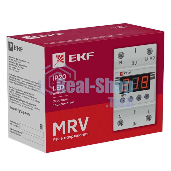 Реле напряжения с дисплеем MRV 63А PROxima EKF MRV-63A