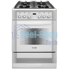 Плита комбинированная Gefest ПГЭ 6502-03 0242 белый, конфорок 4 газовых, духовка 55 л, 60 см x 85 см x 60 см