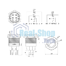Кнопка антивандальная Rexant Ø19 250В Фикс (5с) ON-OFF/OFF-ON подсв/красная