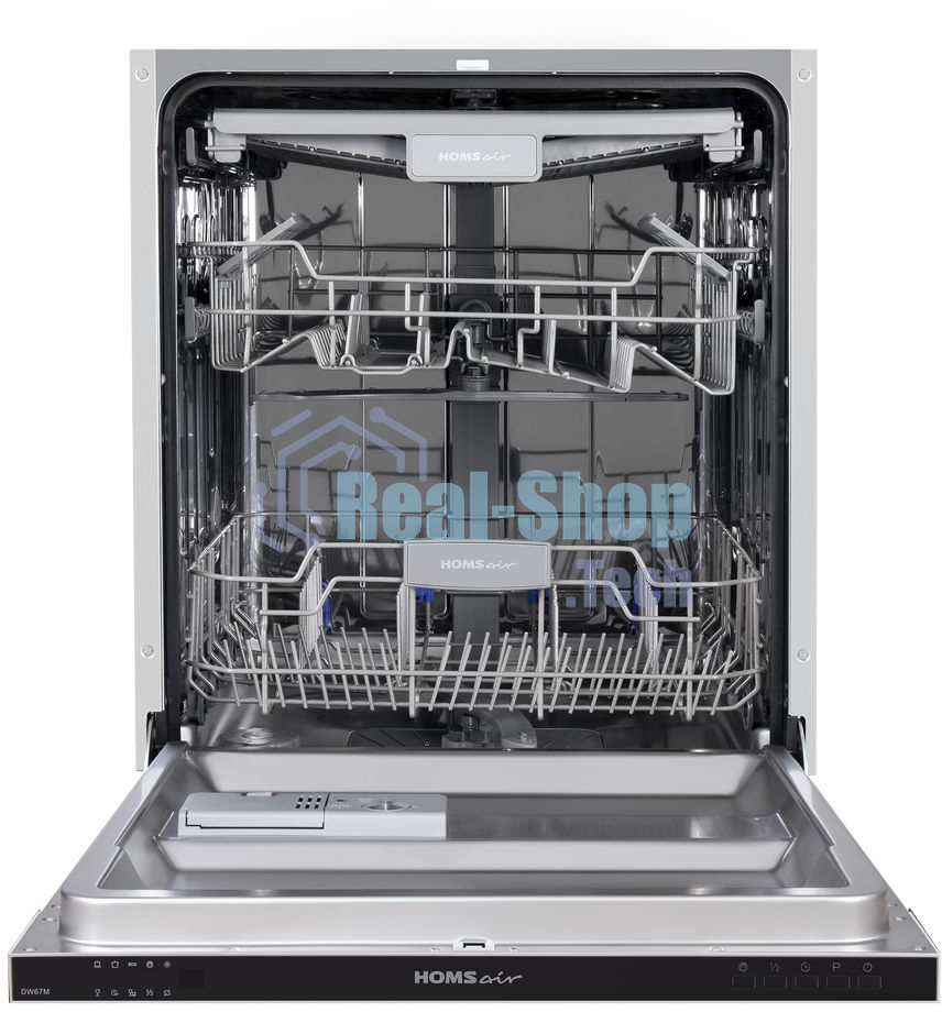Встраиваемая посудомоечная машина HOMSair DW67M, черный, 59.8 см, 14 компл., 47 дБ, класс A++