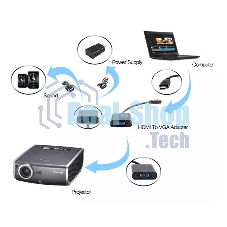 Переходник Buro HDMI-M-VGA-F-WUSB HDMI (m) VGA (f) 0.1м