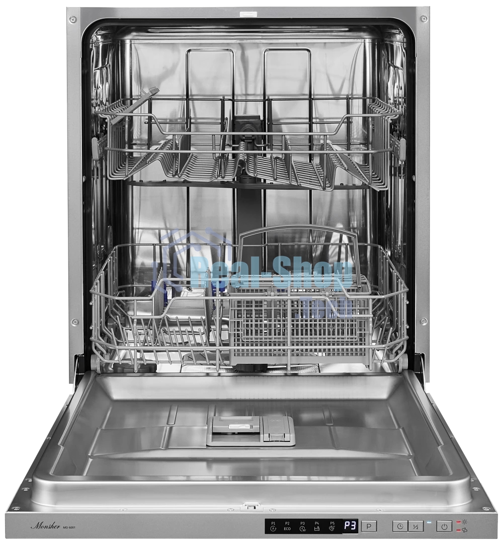 Встраиваемая посудомоечная машина Monsher MD 6001, серебристый, 59.8 см, 12 компл., 52 дБ, класс A++