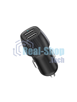 Автомобильное зарядное устройство c двумя портами Rexant (USB-А + USB-A) со световой индикацией, 12Вт, черное