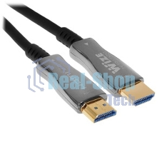 Кабель HDMI Wize AOC-HM-HM-10M оптический, 10 м, 4K/60HZ 4:4:4, v.2.0, ARC, 19M/19M, HDCP 2.2, Ethernet, черный, коробка