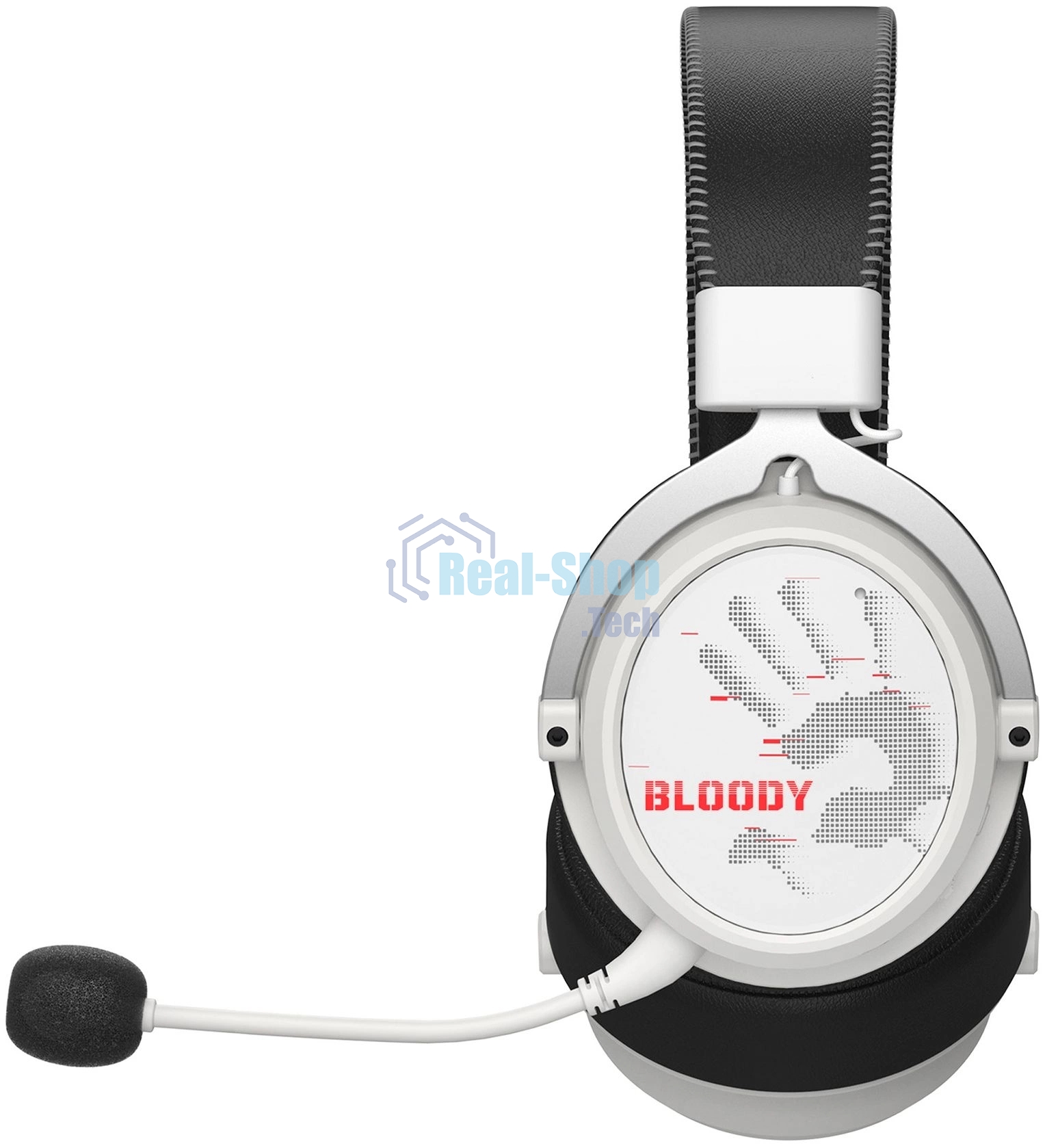 Гарнитура Bloody MR590 Sports Red белый/чёрный, беспроводная + проводная, Bluetooth, до 35 ч