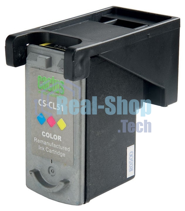 Картридж струйный Cactus CS-CL51 многоцветный (18 мл.) для Canon Pixma MP150/MP160/MP170/MP180/MP450/MP460/iP2200/iP6210/iP6220/iP6220D/iP6310/iP6310D/MX300/MX310
