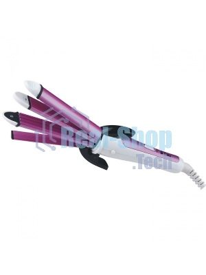 Щипцы для завивки волос Delta DL-0636 белый с розовым, КЕРАМИЧЕСКОЕ покрытие, 4 в1, d 25мм, (50)
