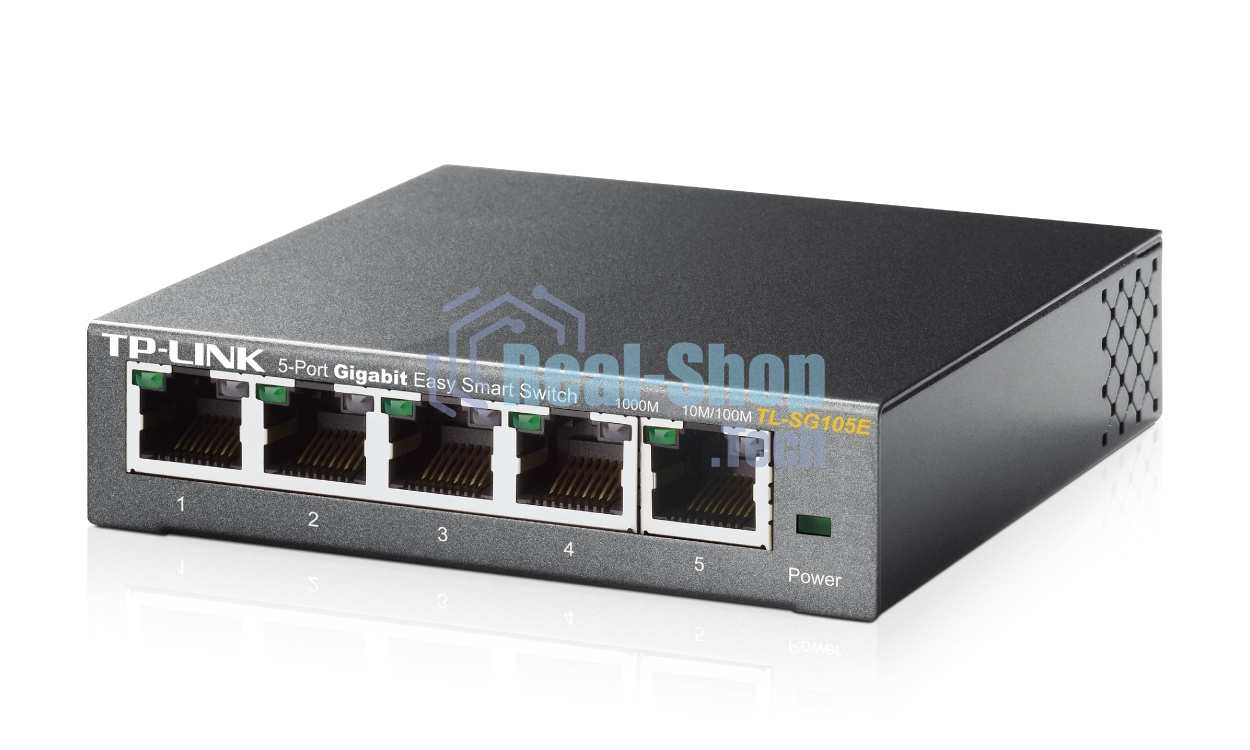 Коммутатор сетевой TP-Link SMB TL-SG105E 5-Port Gigabit Desktop Easy Smart Switch, 5 10/100/1000Mbps RJ45 ports, MTU/Port/Tag-based VLAN, QoS, IGMP Snooping