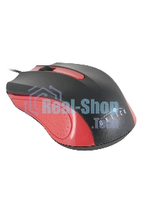 Мышь проводная Oklick 225M черный/красный, 1200 dpi, USB, кнопки - 3