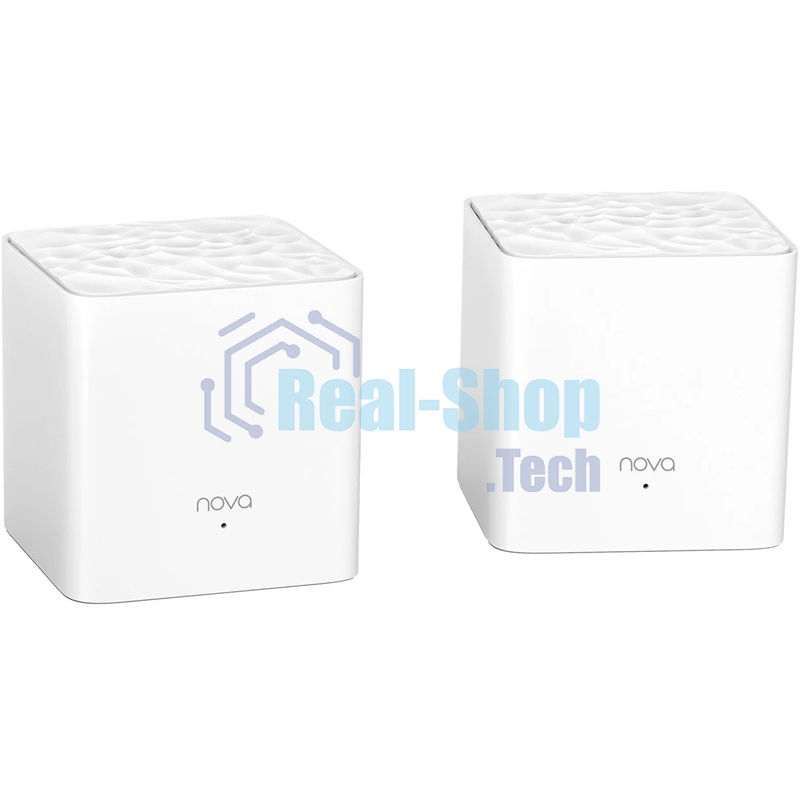 МаршрутизаторTenda nova MW3 (2 роутера) АС1200 Двухдиапазонная Wi-Fi Mesh система, 2 порта fast ethernet RJ45