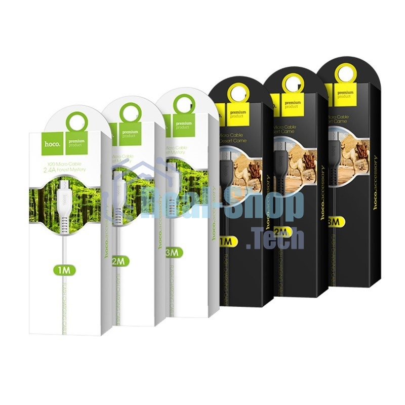 Кабель USB HOCO X20 Flash для Micro USB, 2.4А, 1.0м, черный