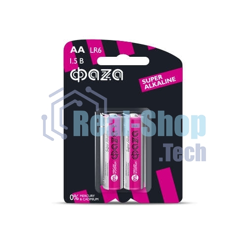 Элемент питания алкалиновый LR 6 Super Alkaline BL-2 (уп.2шт) ФАZА 4897062858443, 1.5 В