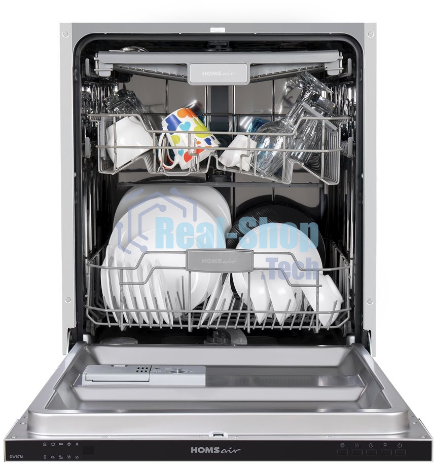 Встраиваемая посудомоечная машина HOMSair DW67M, черный, 59.8 см, 14 компл., 47 дБ, класс A++