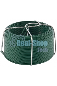 Проволока с ПВХ покрытием Сибртех, зеленая 0,9 мм, длина 50 м