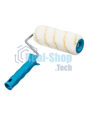 Валик в сборе Matrix полиакрил желтая полоса, 180 мм, ворс 12 мм, D 48 мм, D ручки 8 мм