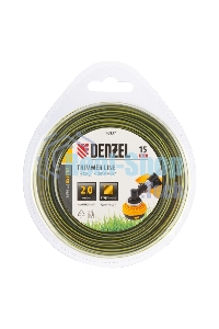 Леска для триммера Denzel двухкомпонентная квадратная, 2,0 мм х 15 м, блистер SkyCutter