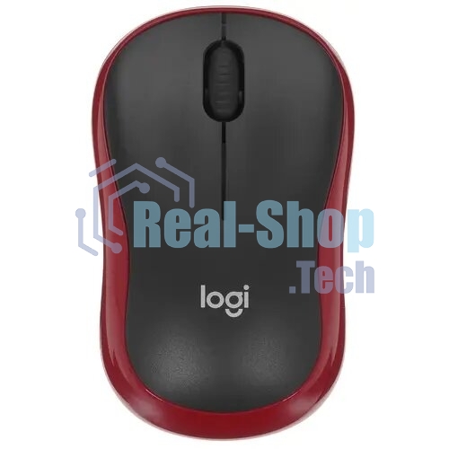 Мышь беспроводная Logitech M185, красный, 1000 dpi, радиоканал, USB, кнопки - 3