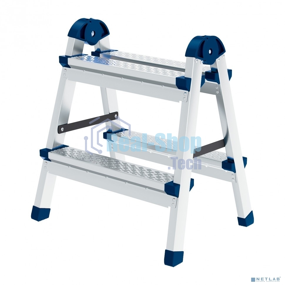 Стремянка Сибртех двухсторонняя 2 ст., сталь профиль, стальные ступени