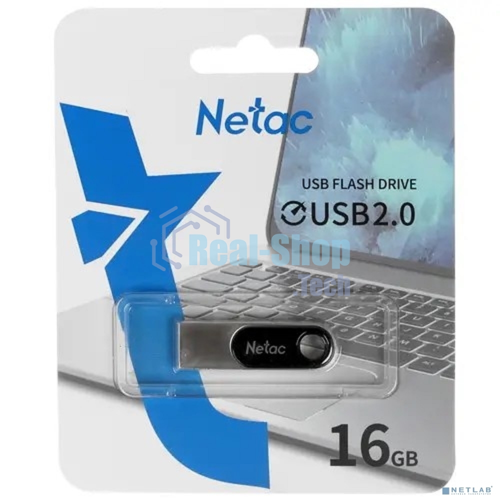 Флешка USB Netac U278 NT03U278N-016G-20PN, 16Gb, USB 2.0, металлическая матовая