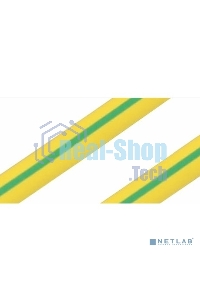 Термоусаживаемая трубка Rexant 50,0/25,0 мм, желто-зеленая, упаковка 10 шт. по 1 м