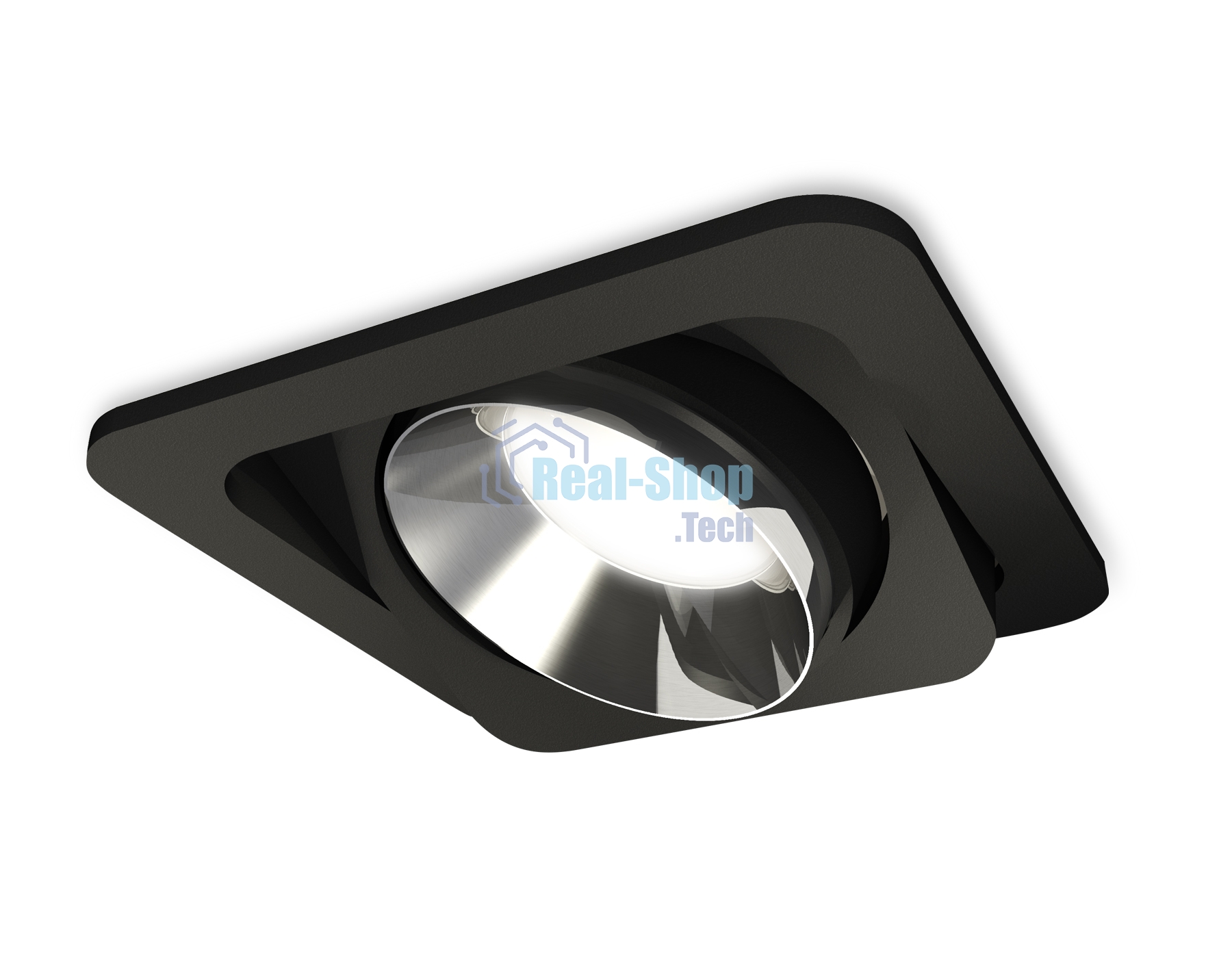 Комплект встраиваемого поворотного светильника Ambrella light XC7659022 SBK/PSL черный песок/серебро полированное MR16 GU5.3 (C7659, N7032)