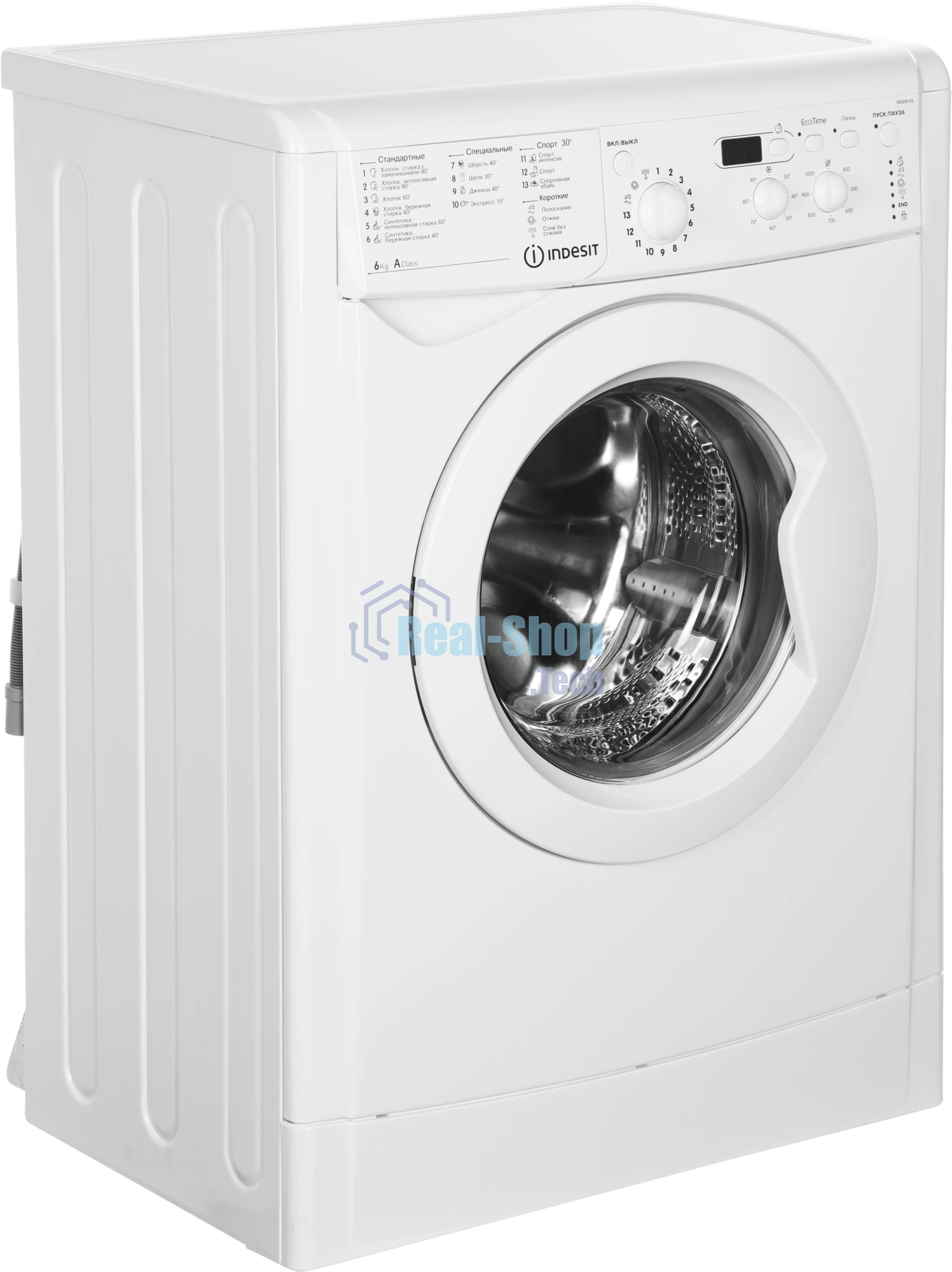 Стиральная машина Indesit IWSD6105 (CIS) L(R) белый, загр. фронтальная макс.: 6 кг 1000 об/мин класс: А