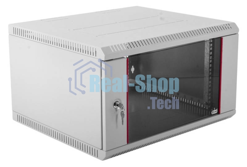 Шкаф телеком. настенный разборный 6U (600х520) дверь стекло (ШРН-Э-6.500) (1 коробка)