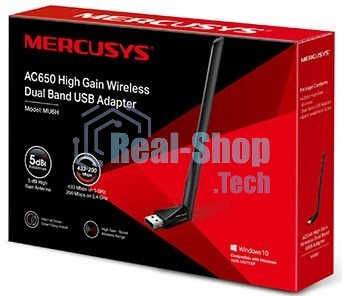 Двухдиапазонный Wi-Fi USB адаптер Mercusys MU6H AC650 высокого усиления