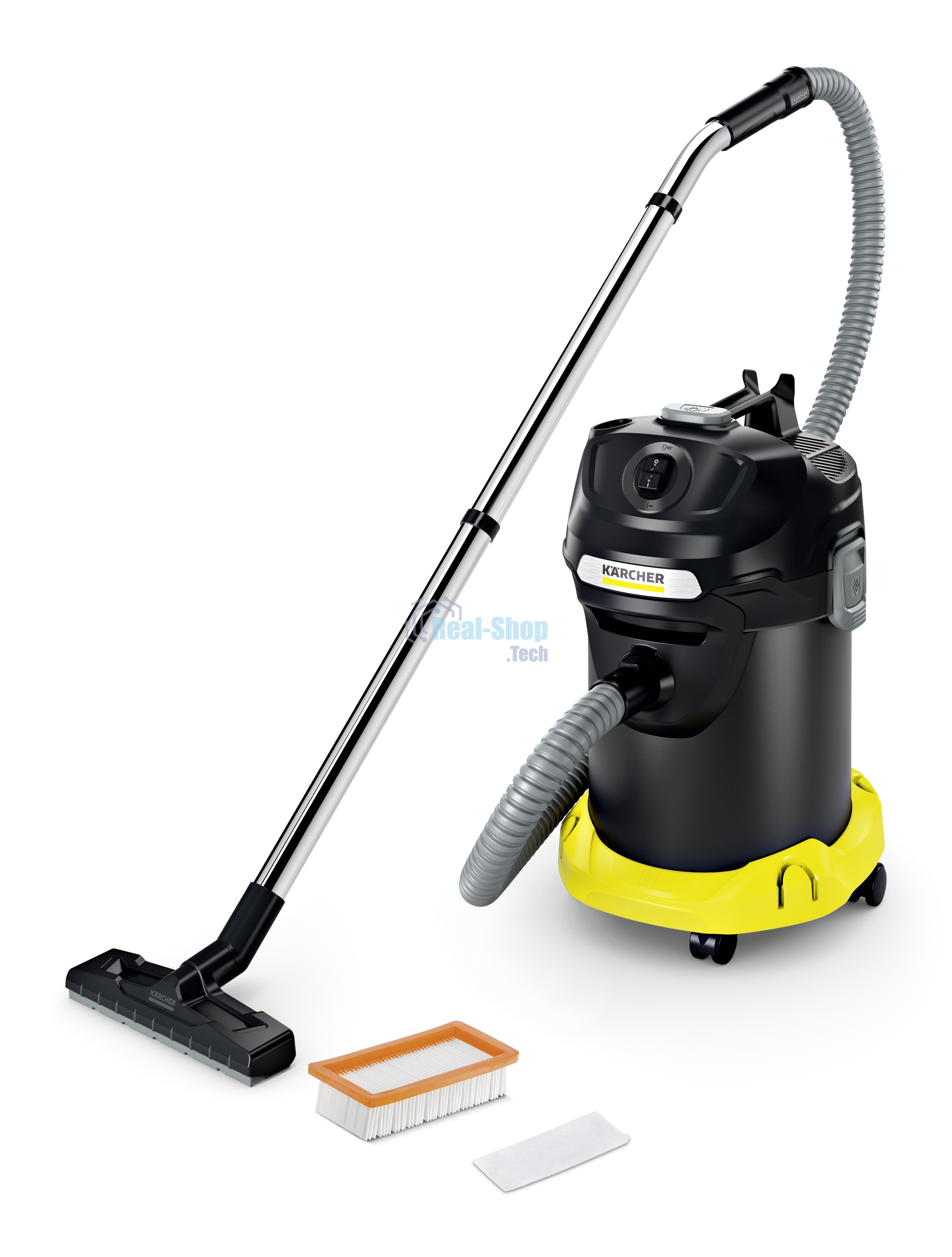 Пылесос Karcher AD 4 PREMIUM желтый/черный, 150/600 Вт, уборка сухая, пылесборник контейнер 17 л