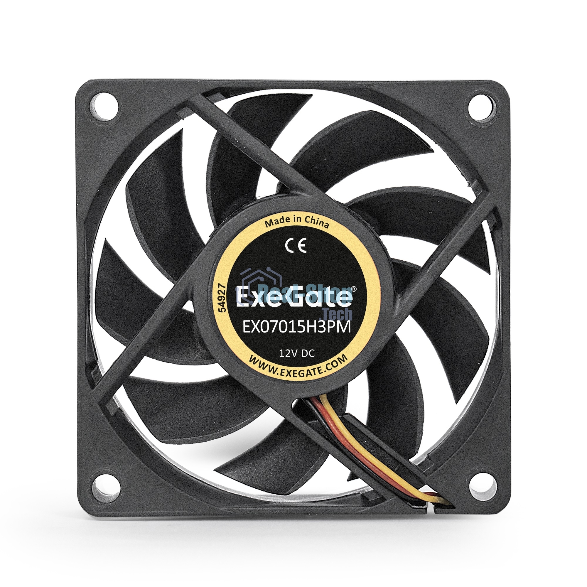 Вентилятор для корпуса ExeGate EX07015H3PM черный, 70 мм, 3000 об/мин, 26 дБ, 3 pin