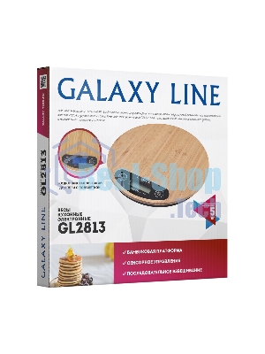 Весы кухонные Galaxy Line GL 2813, бамбук, максимально допустимый вес 5 кг, ЖК-дисплей, подсветка дисплея