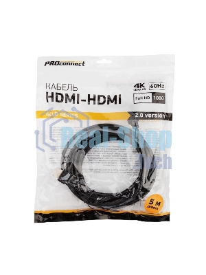 Кабель PROconnect HDMI - HDMI 2.0, 5м, Gold