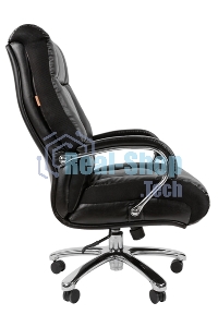 Кресло офисное Chairman 405 экокожа, хромированный металл, газпатрон 4 кл, ролики BIFMA 5,1, механизм качания