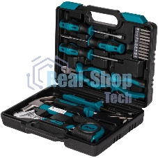 Набор ручного инструмента Bort BTK-19(93412864) Предметов в наборе 19 шт; Материал Сталь; Вес изделия 2,2 кг; Вес брутто=2,64 (Вес нетто=2,64) кг; 36,5 x 6,5 x 22; набор аксессуаров 20 шт; Биты из хромванадиевой стали, Отвертка с двухкомпонентной рукоятко