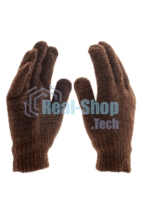 Перчатки трикотажные Сибртех двойные, верблюжья и овечья шерсть, ПВХ покрытие