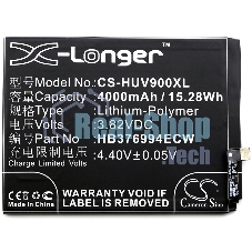 Аккумулятор CameronSino CS-HUV900XL HB376994ECW для Huawei Honor V9 3.82V, 4000mAh, 15.28Wh
