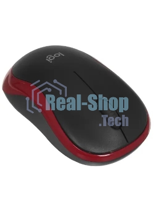 Мышь беспроводная Logitech M185, красный, 1000 dpi, радиоканал, USB, кнопки - 3
