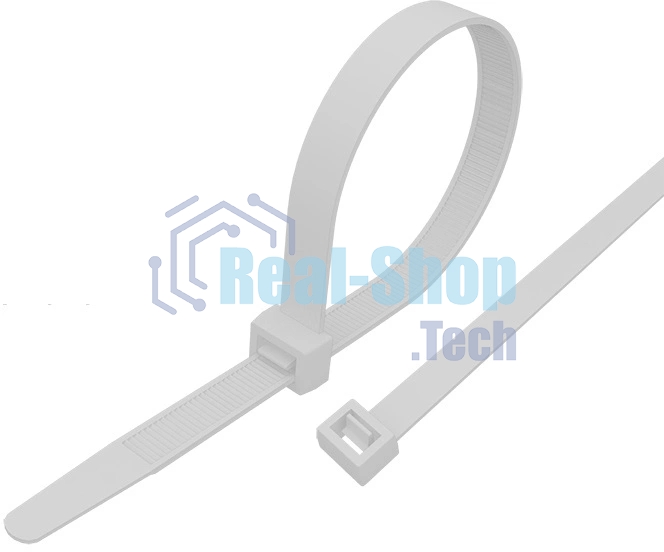 Хомут-стяжка кабельная нейлоновая Rexant 300 x 3,6 мм, белая, упаковка 100 шт.