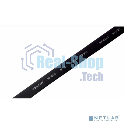 Термоусаживаемая трубка Rexant 7,0/3,5 мм, черная, упаковка 50 шт. по 1 м