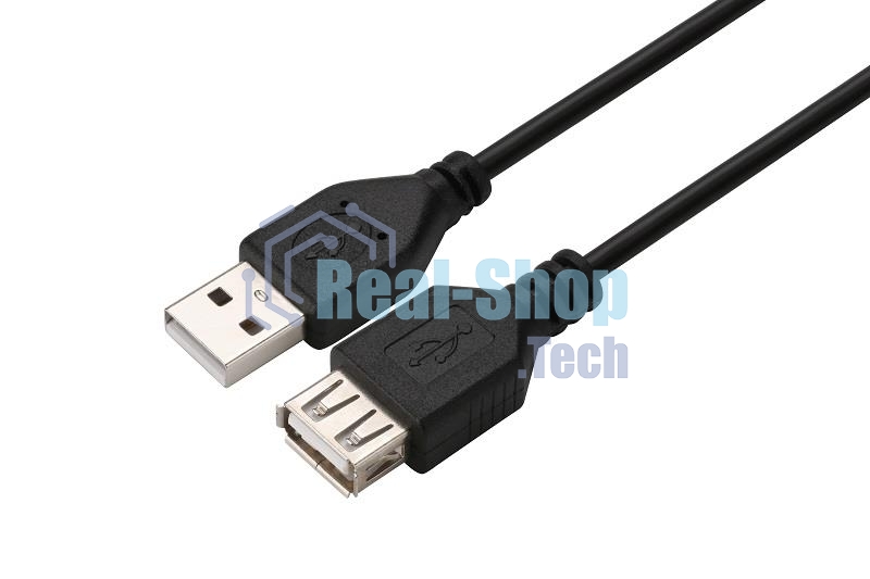 Кабель GoPower удлинитель USB2.0 (m)-USB (f) 1.5м ПВХ черный в пакете (1/200)