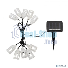 Каскад Lamper Керосиновая Лампа LED 5 м с выносной солнечной панелью 2 м и аккумулятором, IP65, 2 режима работы: мигание и постоянное теплое белое све