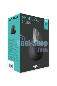 Мышь беспроводная/проводная Logitech MX Vertical графитовый, 4000 dpi, радиоканал, Bluetooth, USB, кнопки - 6