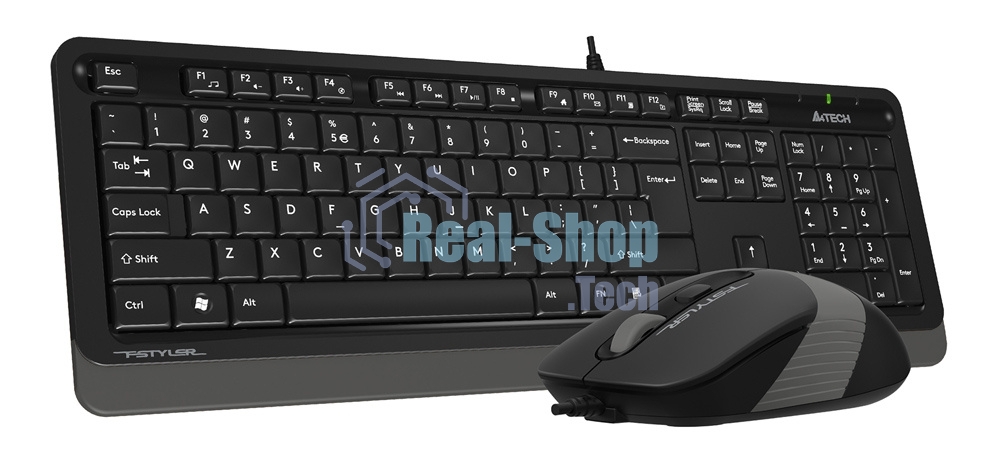 Комплект клавиатура + мышь A4 Fstyler F1010 клав:черный/серый мышь:черный/серый USB Multimedia