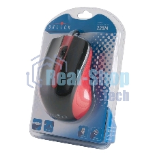 Мышь проводная Oklick 225M черный/красный, 1200 dpi, USB, кнопки - 3
