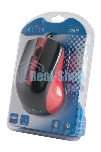 Мышь проводная Oklick 225M черный/красный, 1200 dpi, USB, кнопки - 3