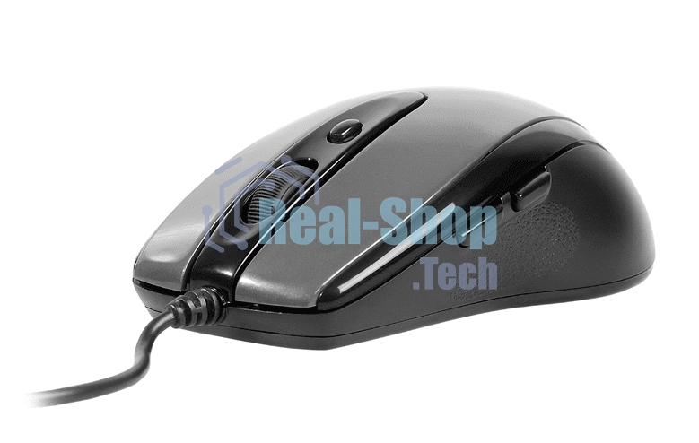 Мышь проводная A4Tech N-708X серый глянец/черный, 1600 dpi, USB, кнопки - 6