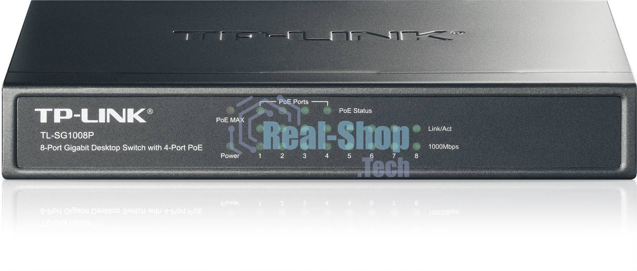 Коммутатор TP-Link SMB TL-SG1008P Коммутатор 8-port Gigabit Switch с 4 портами РоЕ
