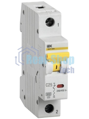 Выключатель автоматический однополюсный ВА47-60M 1Р 25А 6кА С MVA31-1-025-C IEK
