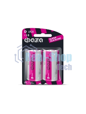 Элемент питания алкалиновый LR20 Super Alkaline BL-2 (уп.2шт) ФАZА 4897062858535, 1.5 В