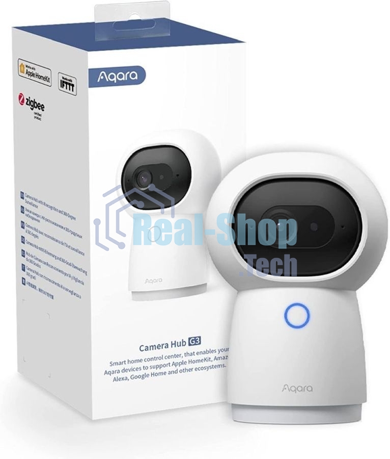 Камера AQARA Camera Hub G3/Камера+ управления/Управление жестами/Камера 360/2K 2304х1296p/Протокол связи:Zigbee/WiFi/Питание:USB-C/белый CH-H03